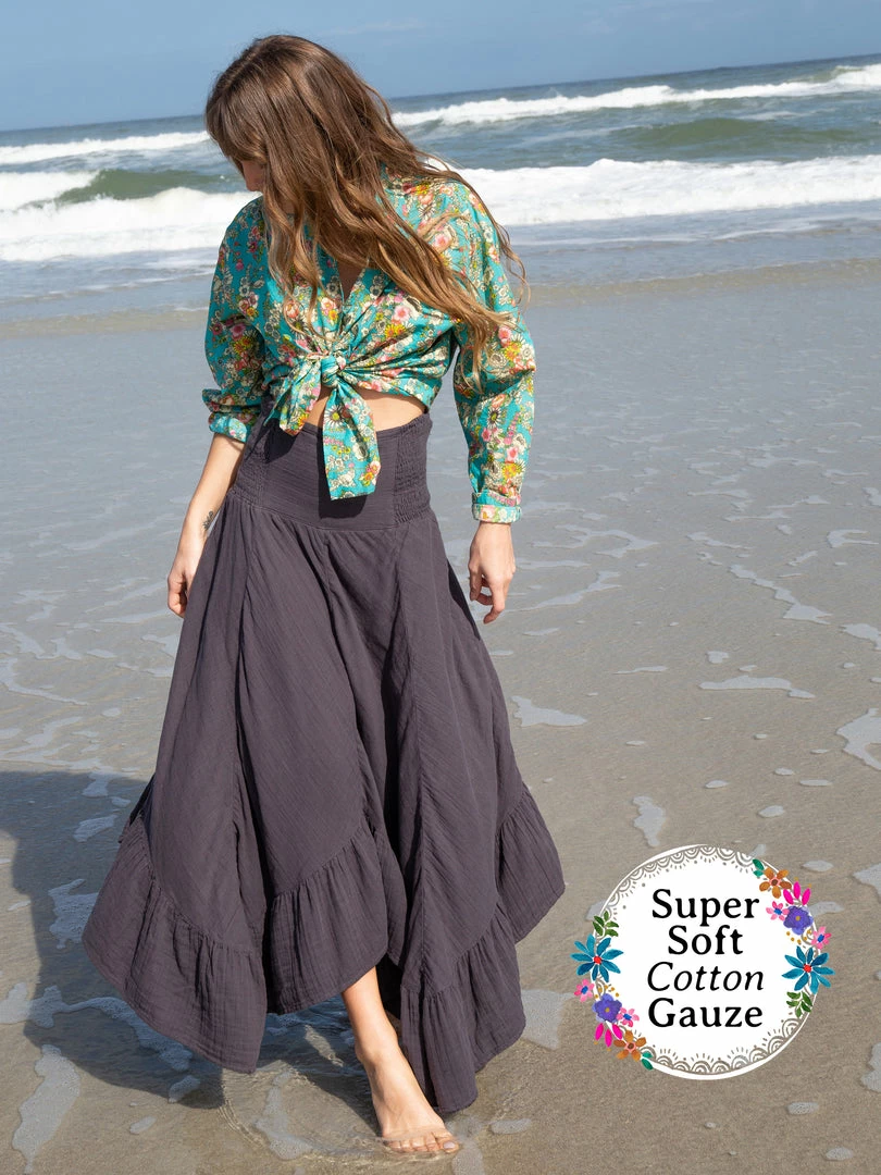 Natural Life Feelin' Alive Gauze Midi Skirt 6 Natural Life Feelin' Alive Gauze Midi Skirt