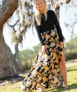 Natural Life Ginger Side Slit Maxi Skirt