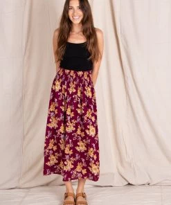 Natural Life Meadow Smocked Midi Skirt