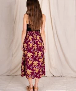 Natural Life Meadow Smocked Midi Skirt