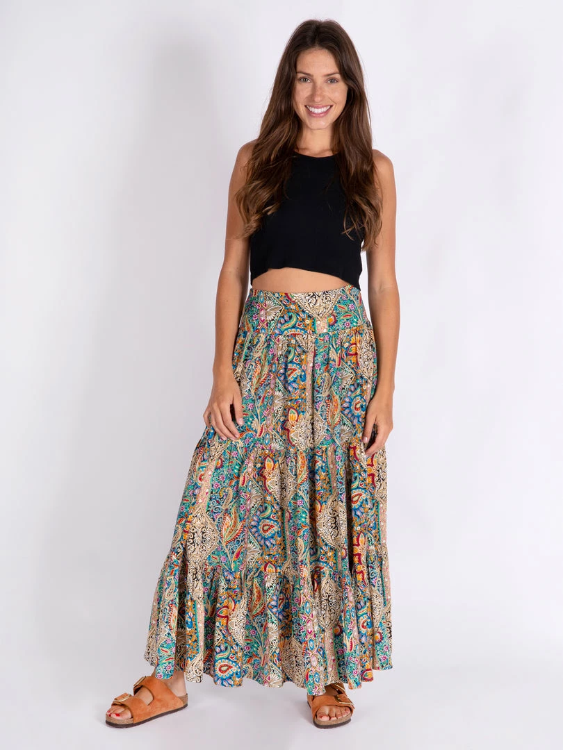 Natural Life Printed Satin Hanna Maxi Skirt NEW & TRENDING 3 Natural Life Printed Satin Hanna Maxi Skirt NEW & TRENDING