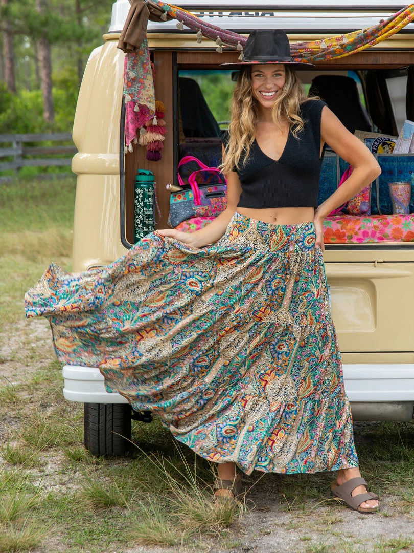 Natural Life Printed Satin Hanna Maxi Skirt NEW & TRENDING 7 Natural Life Printed Satin Hanna Maxi Skirt NEW & TRENDING