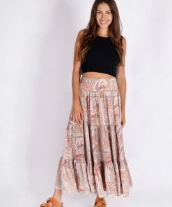 Natural Life Printed Satin Hanna Maxi Skirt NEW & TRENDING 24 Natural Life Printed Satin Hanna Maxi Skirt NEW & TRENDING