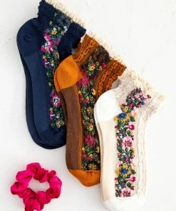 Natural Life Blossom Border Sock Set NEW & TRENDING 7 Natural Life Blossom Border Sock Set NEW & TRENDING