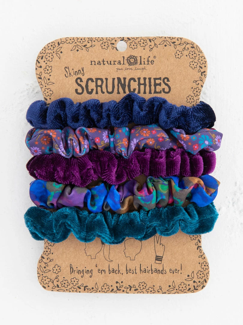 Natural Life Print And Velvet Scrunchies 3 Natural Life Print And Velvet Scrunchies