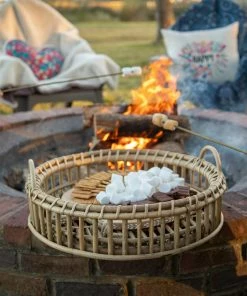 Natural Life HOME & LIVING Rattan Tray Side Table