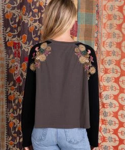 Natural Life Embroidered Raglan Top CLOTHES