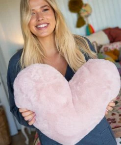 Natural Life Back To Campus Faux Fur Heart Pillow 14 Natural Life Back To Campus Faux Fur Heart Pillow