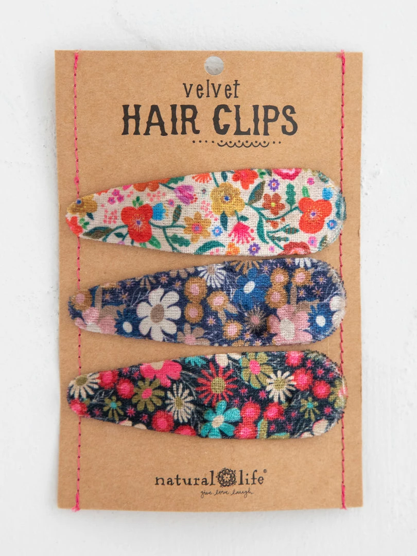 Natural Life Floral Hair Clips Set 3 Natural Life Floral Hair Clips Set