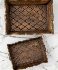 Natural Life HOME & LIVING Wooden Nesting Tray Set