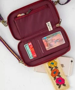 Natural Life Back To Campus Embroidered Wristlet