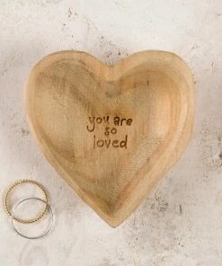 Natural Life FUN & GIFTS Wooden Heart Dish
