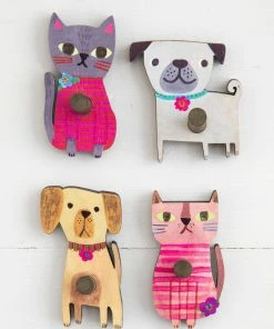 Natural Life Back To Campus Wooden Wall Hook Set Of 4