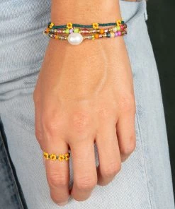 Natural Life Beaded Daisy Ring 17 Natural Life Beaded Daisy Ring